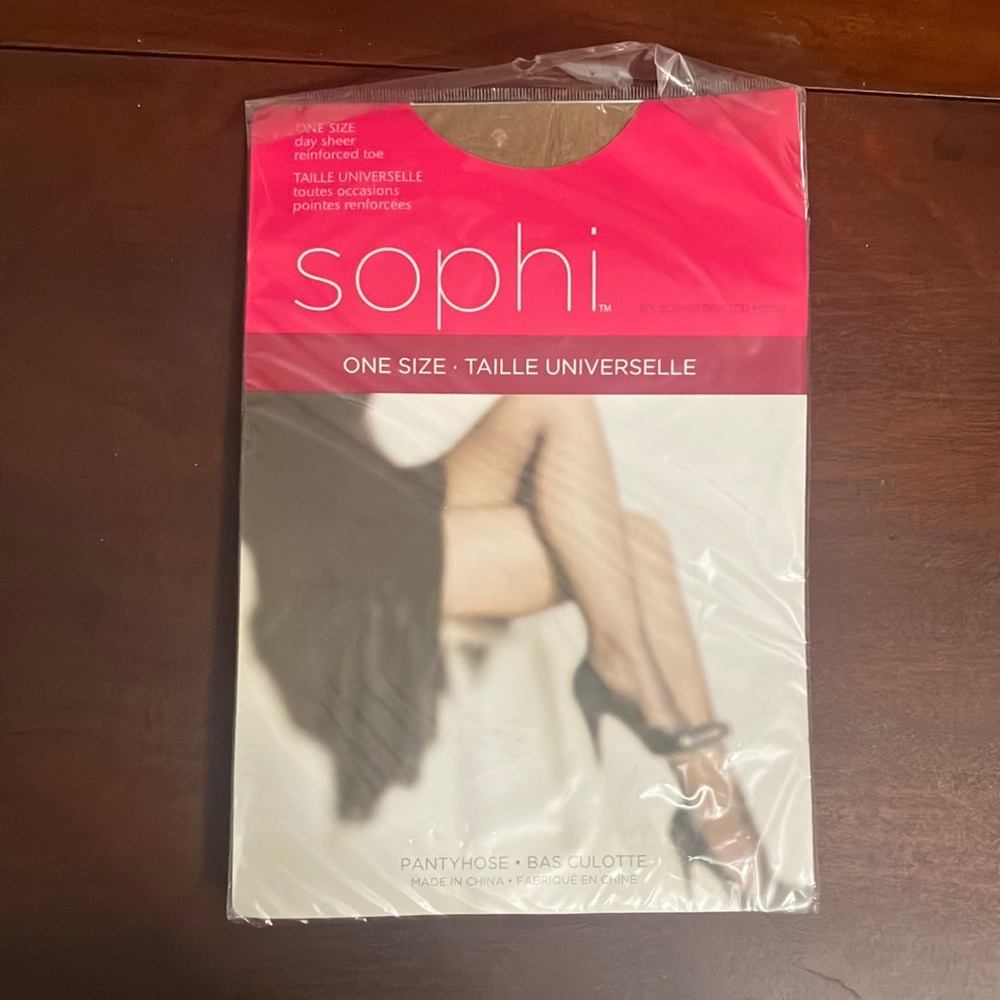 Sophi by Sophisticated Miss Day Sheer Reinforced Toe Pantyhose Beige One Size